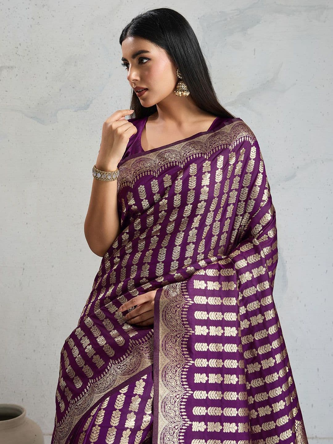 PBS PRINTS Ethnic Motifs Woven Design Zari Banarasi Saree - view 1