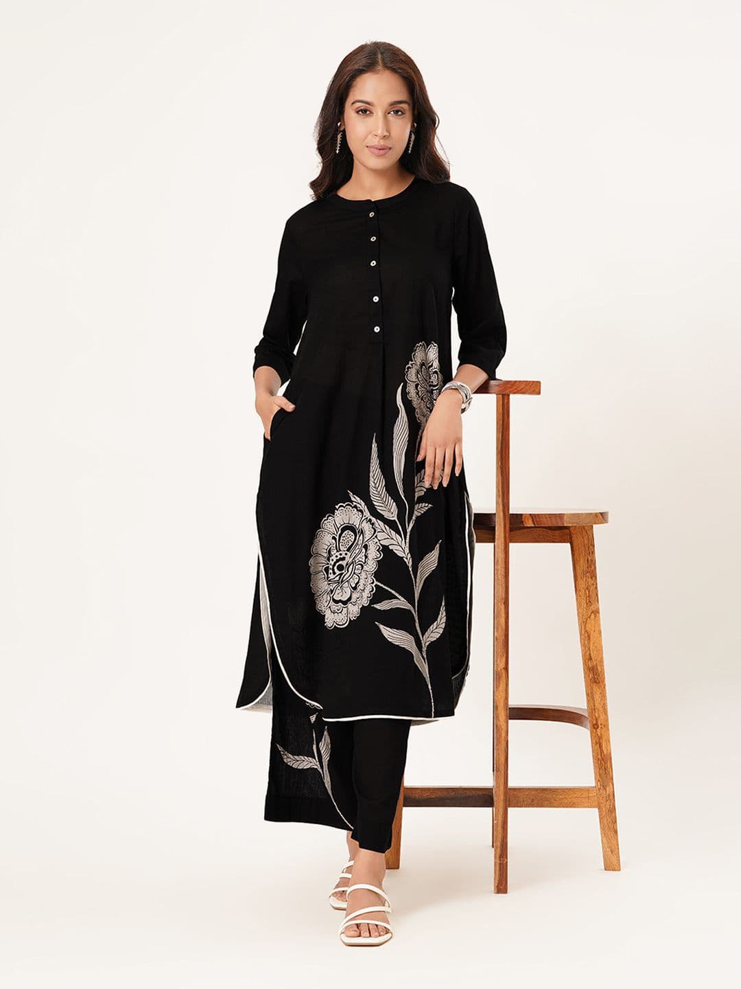 RANGMANCH BY PANTALOONS Women Cotton Printed Flared Palazzos - view 1