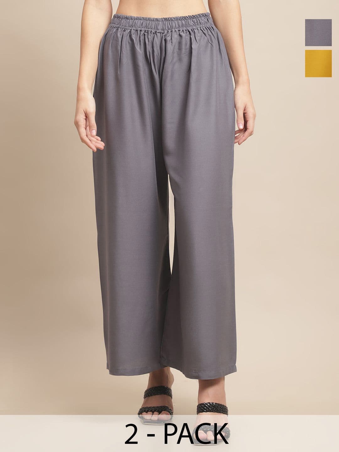 Valles365 by S.C. Women Pack Of 2 Wide Leg Palazzos - view 1