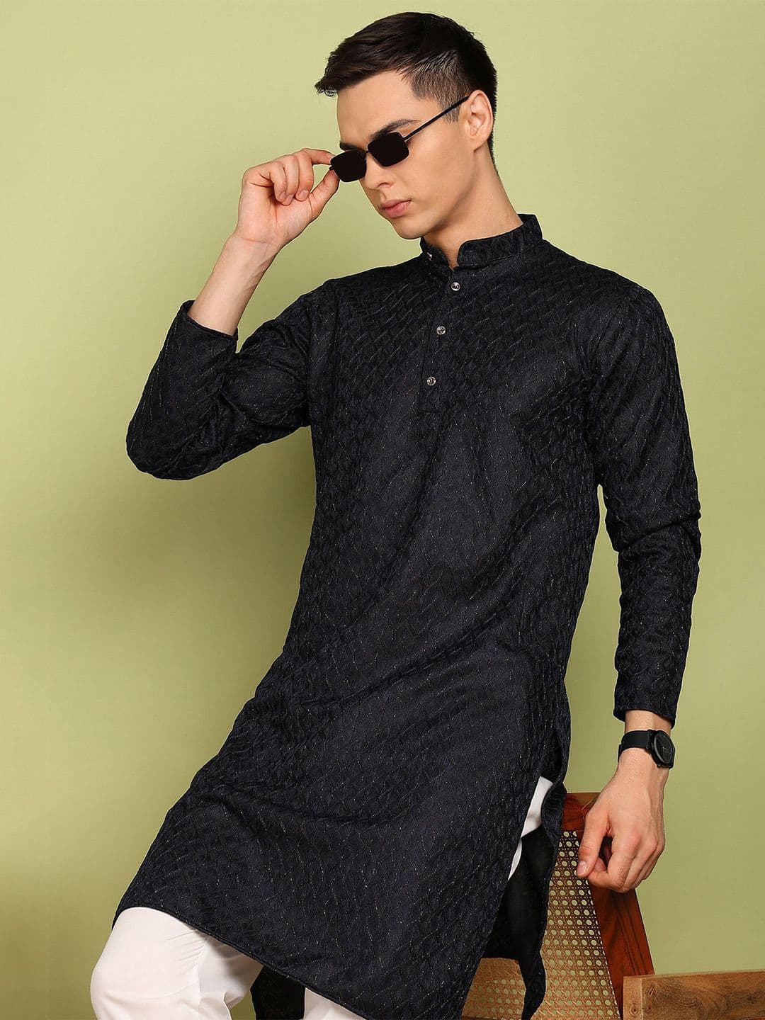 FUBAR Men Embroidered Thread Work Kurta - view 1
