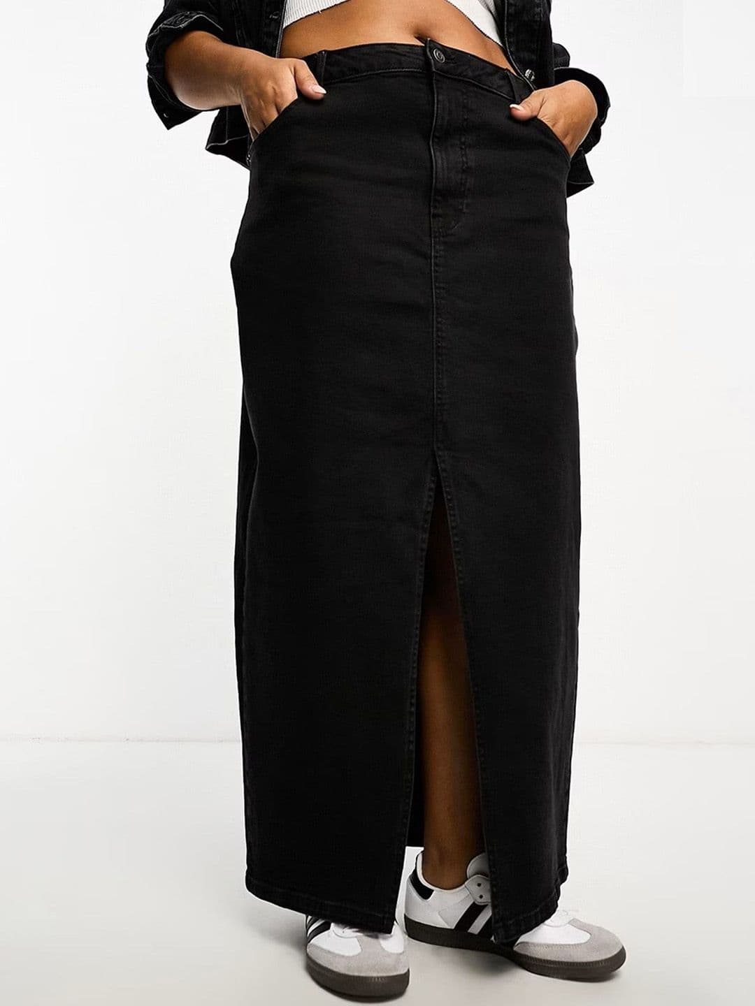 Tripursundari Fashion Straight Maxi Denim SKirts - view 1