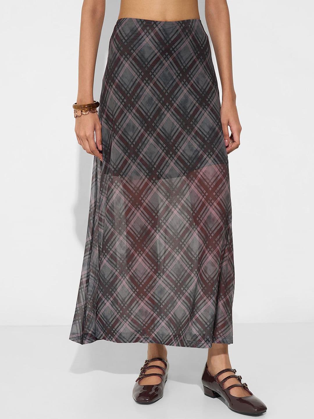 Honey by Pantaloons Sheer Checked A-line Skirt - view 1