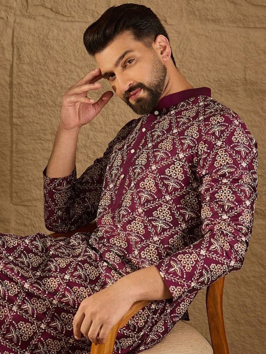 House of Pataudi Floral Printed Straight Kurta - view 1