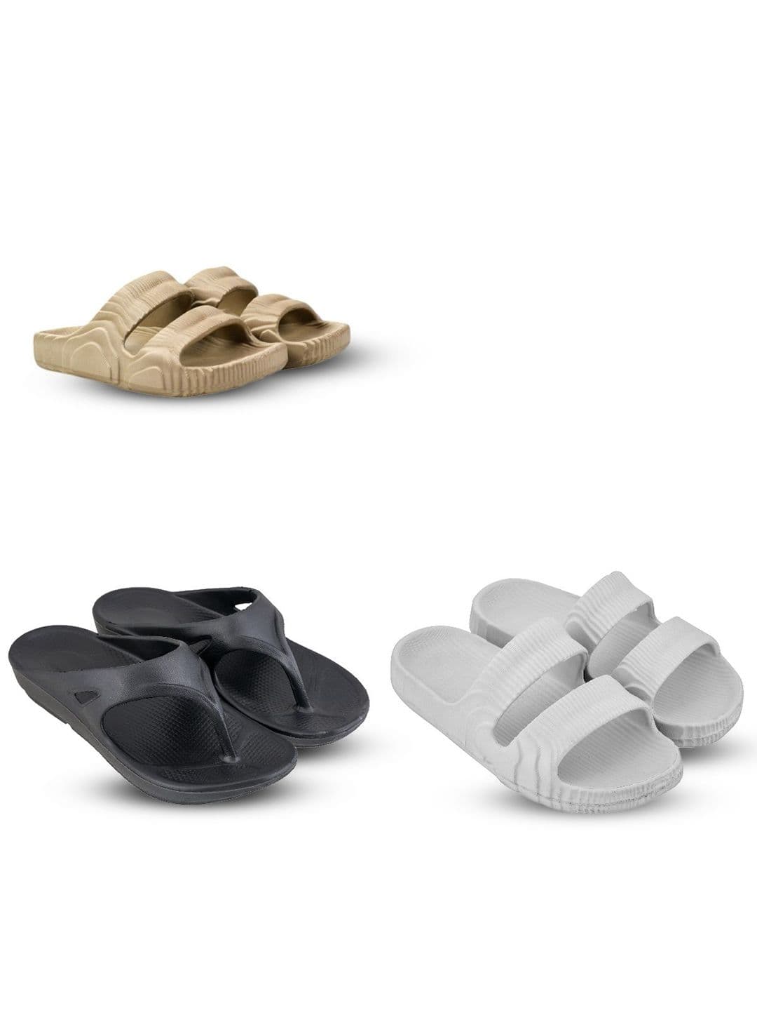 Feel alive Men Set Of 4 Ultra-Comfortable & Lightweight Thong Flip-Flops & Clogs - view 1