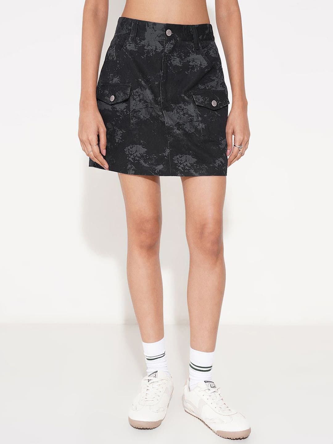 People Women Printed Pure Cotton A-line Mini Skirt - view 1