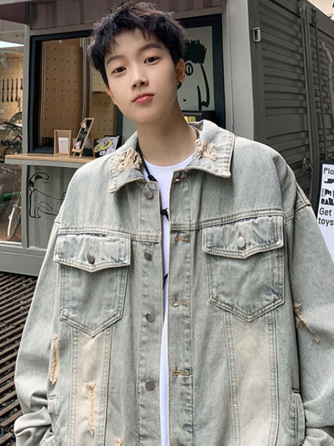 StyleCast Men Washed Denim Jacket - view 1