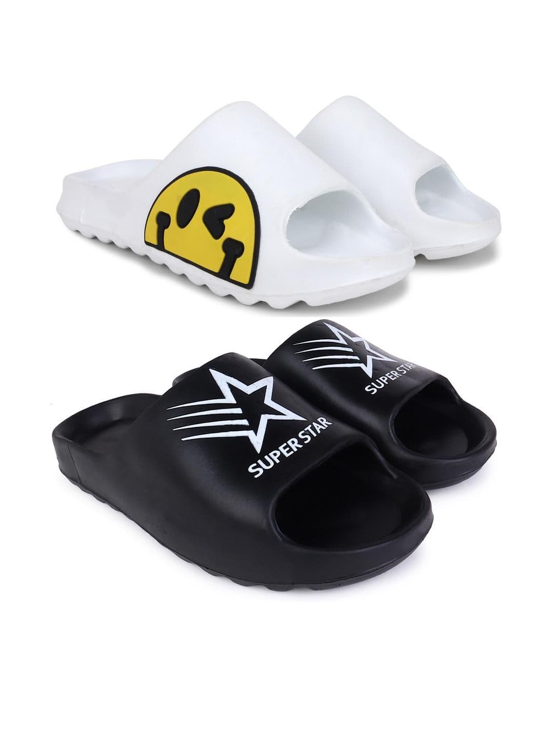 KAPYANSH Men Set of 2 Grey & Black Slip-On Flip Flops - view 1
