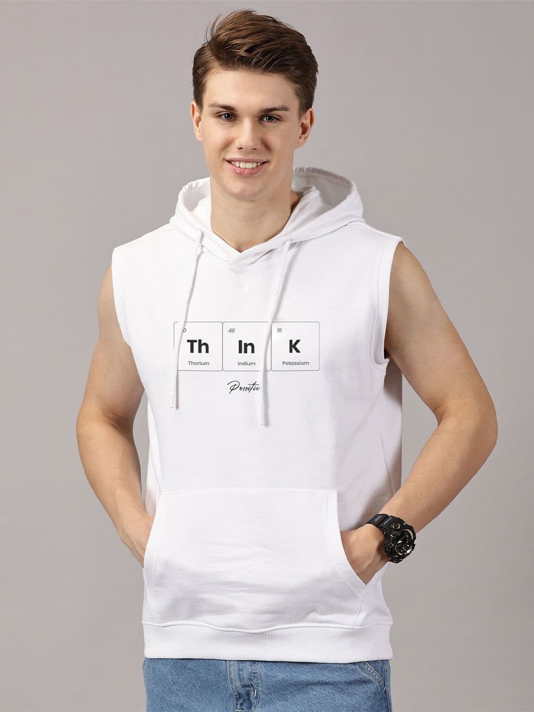LEON Men Typography Printed Hooded Sweatshirt - view 1