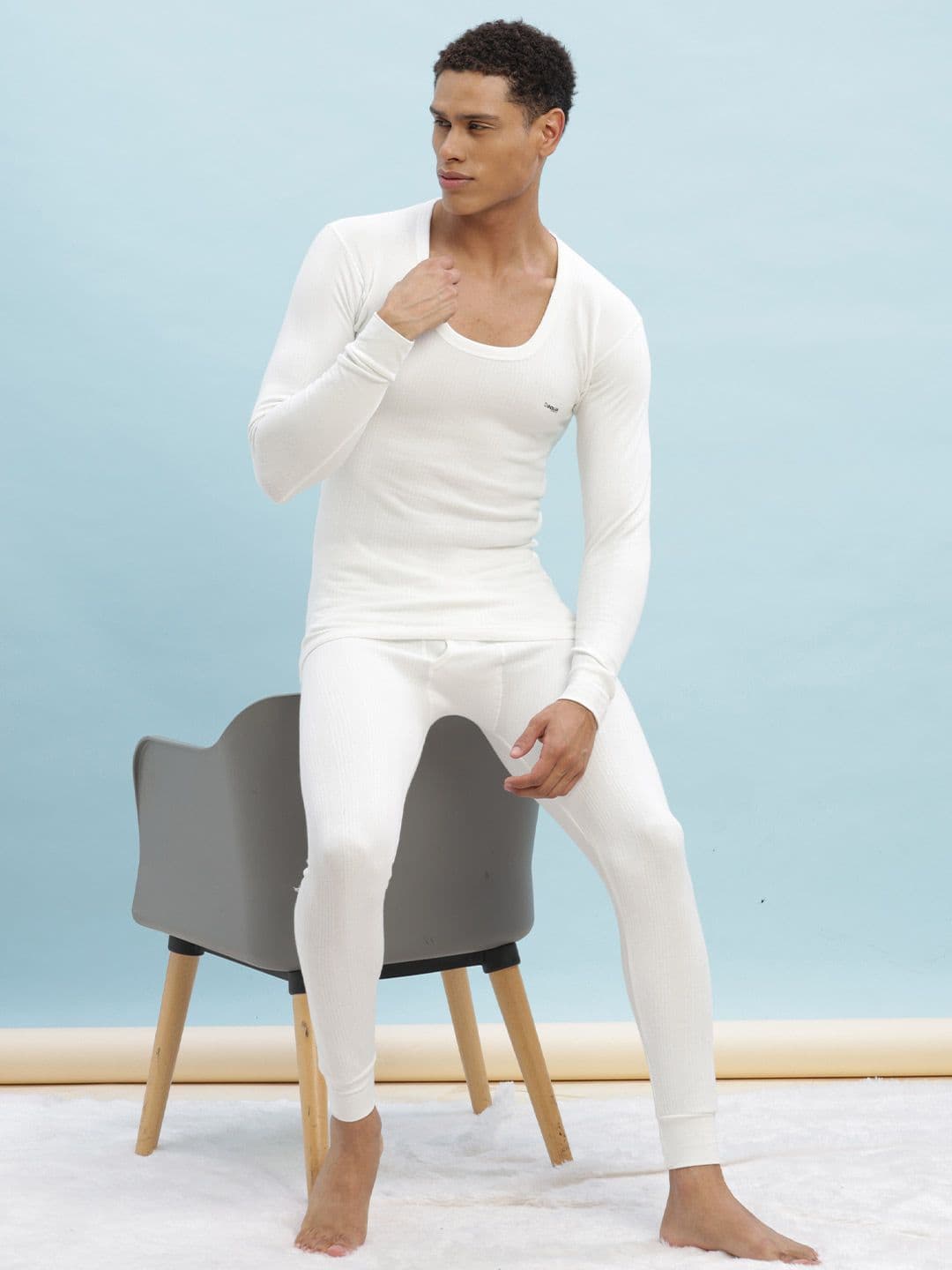 Dollar Ultra Men White Solid Thermal Set - view 1