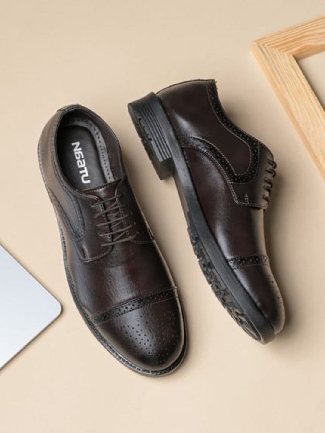 NAATU Men Textured Formal Brogues - view 1