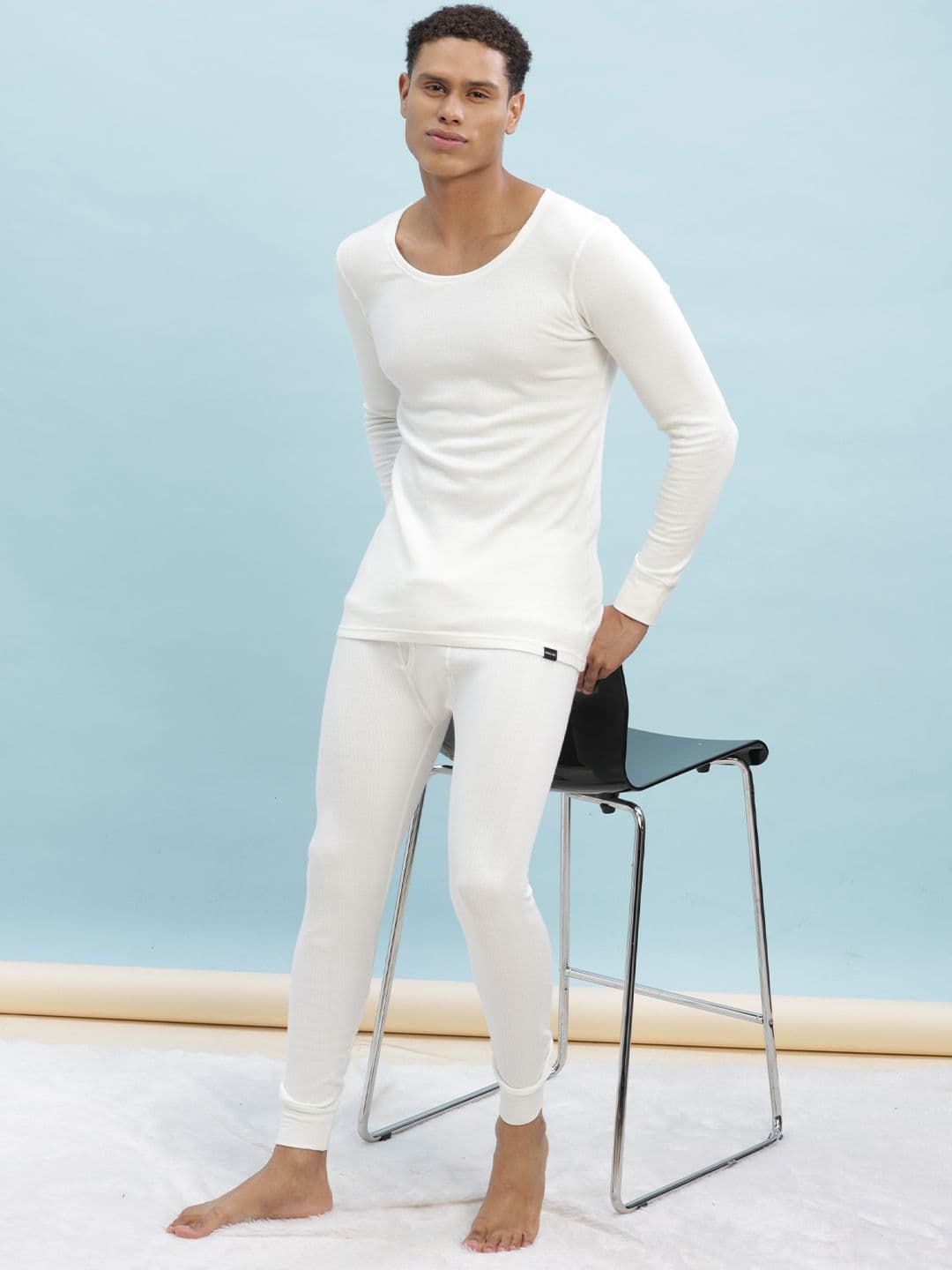 Force NXT Ribbed Cotton Top & Pyjama Thermal Set - view 1