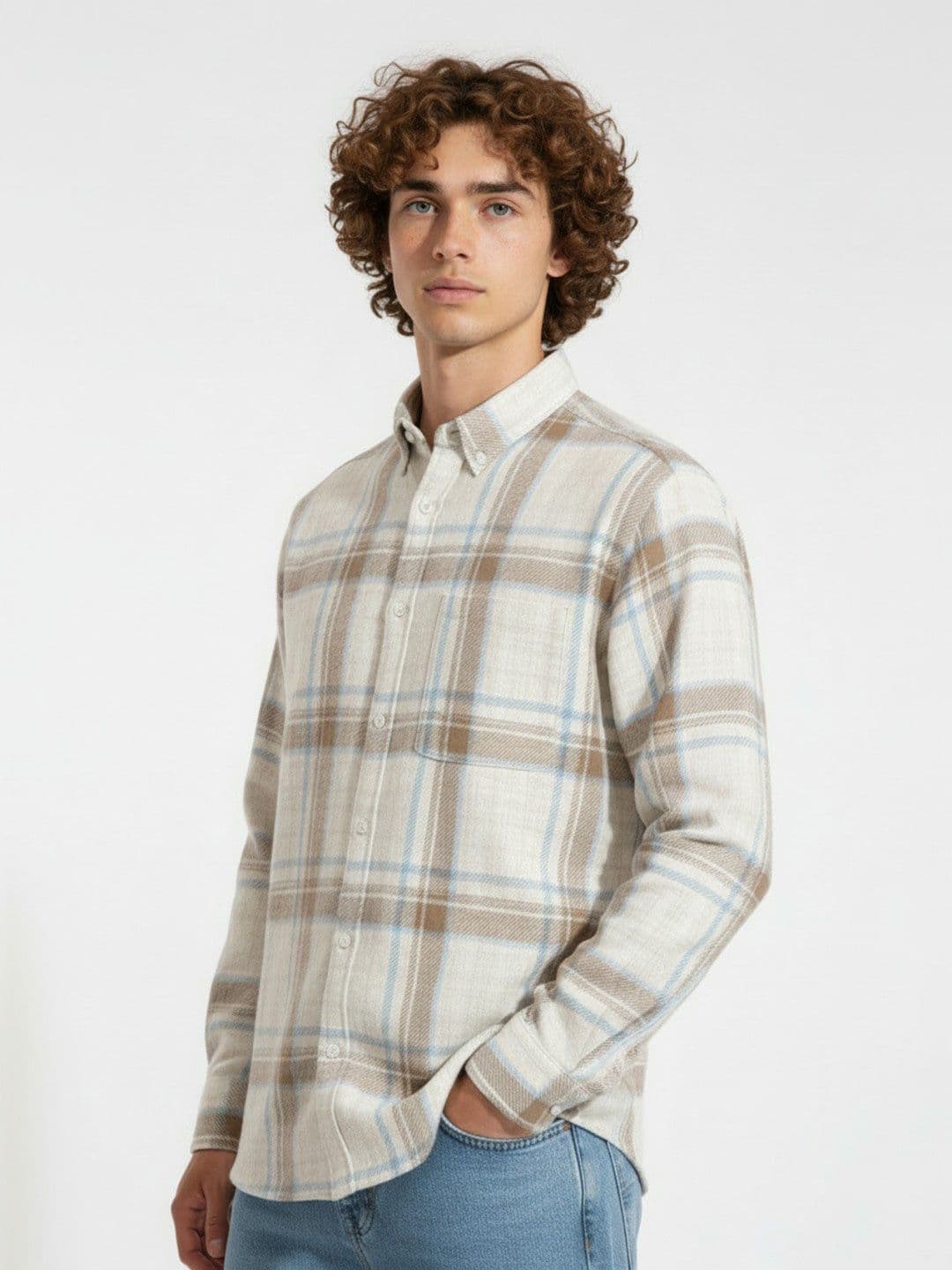 glitchez Checked Spread Collar Relaxed Fit Casual Shirt - view 1