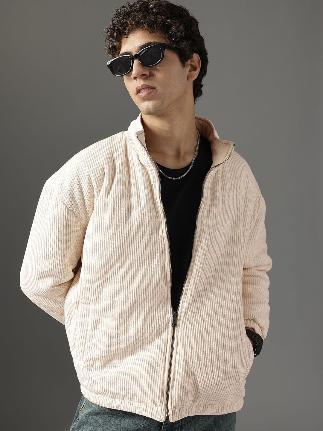 FCUK Mock Collar Reversible Puffer Jacket - view 1