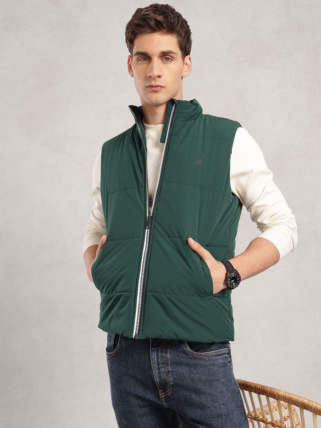 Nautica Brand Logo Printed Padded Jacket - view 1