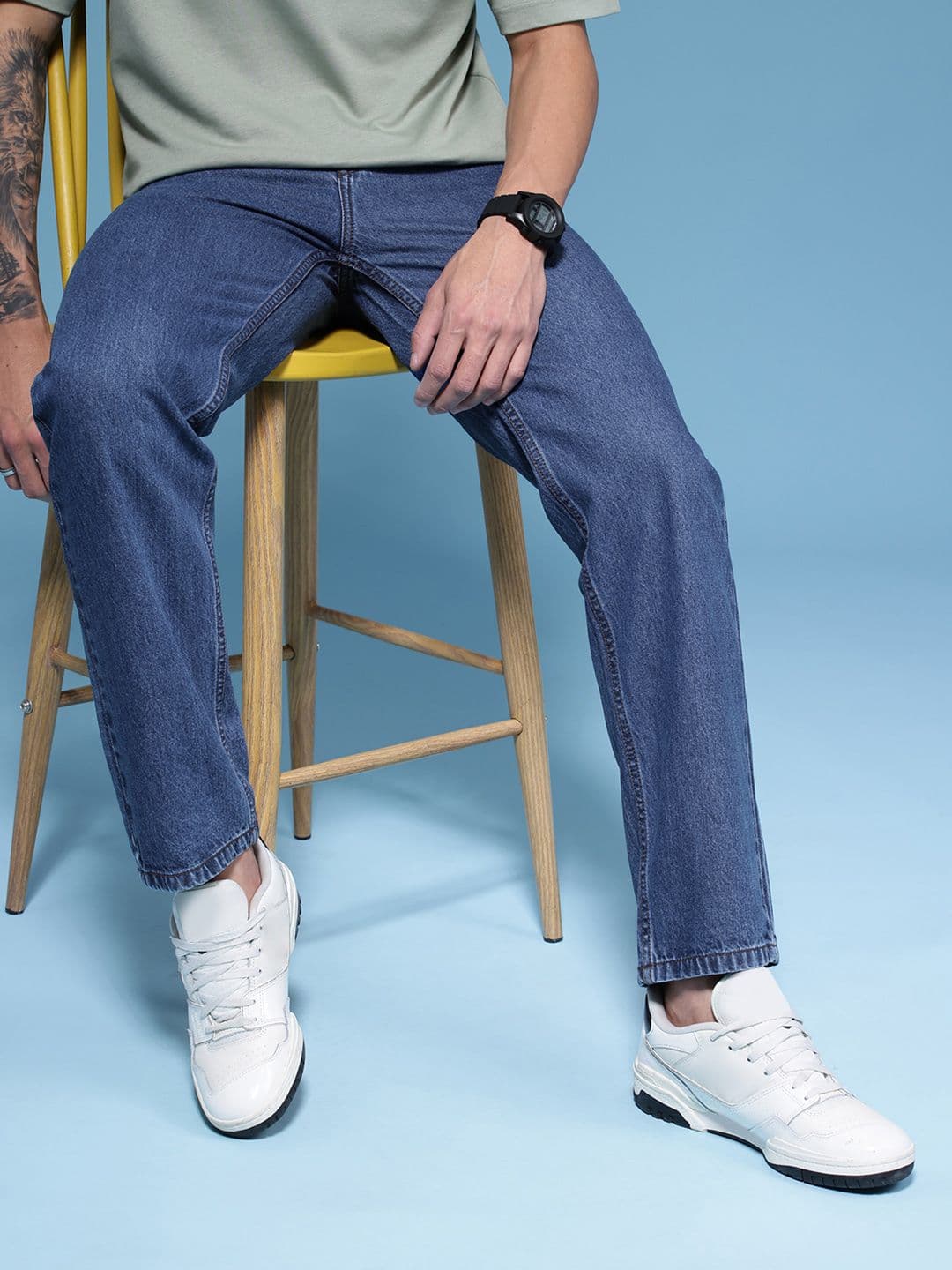 HERE&NOW Men Baggy Fit Light Fade Stretchable Jeans - view 1