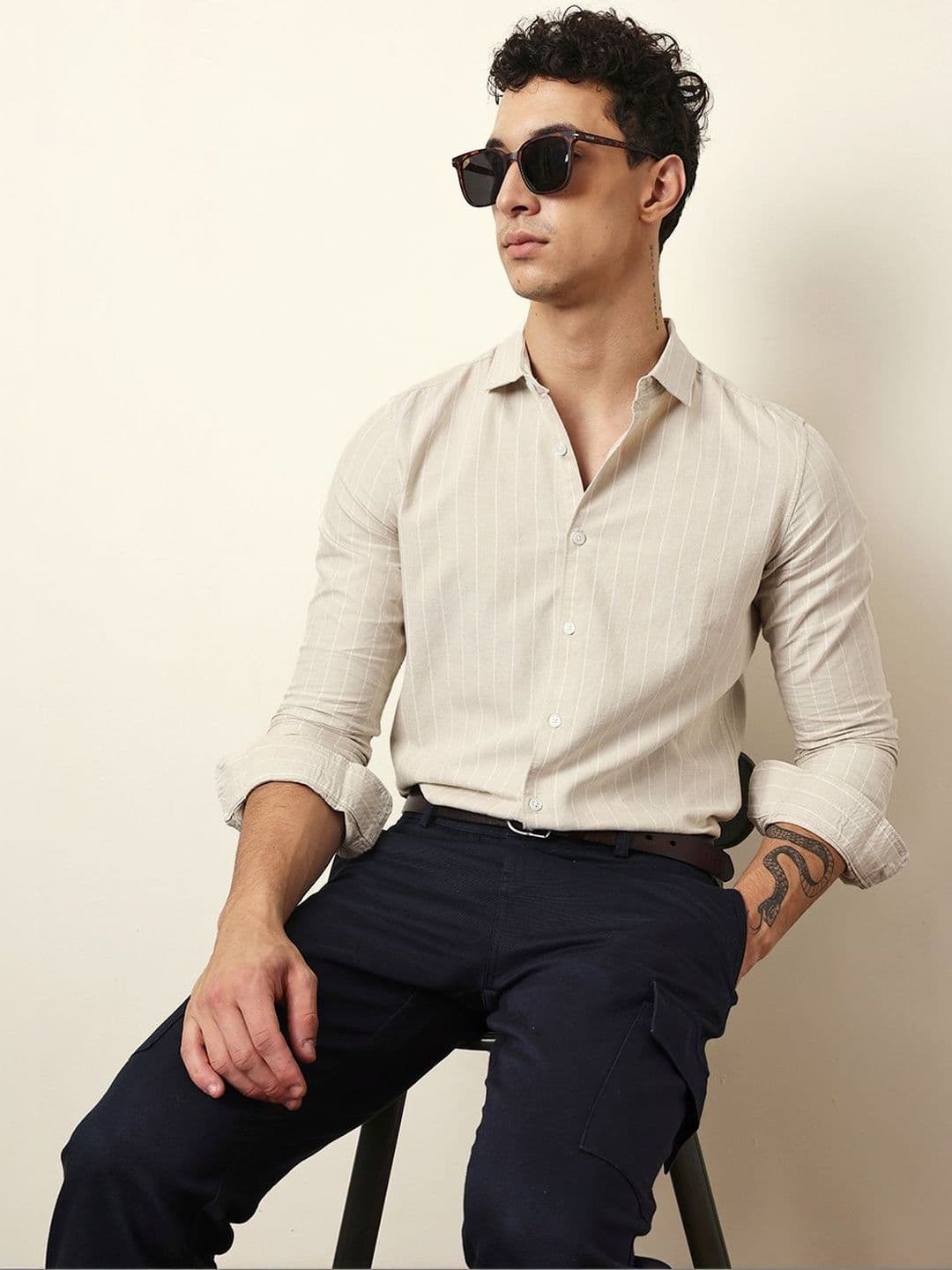 THE BEAR HOUSE Men Slim Fit Striped Casual Shirt - view 1