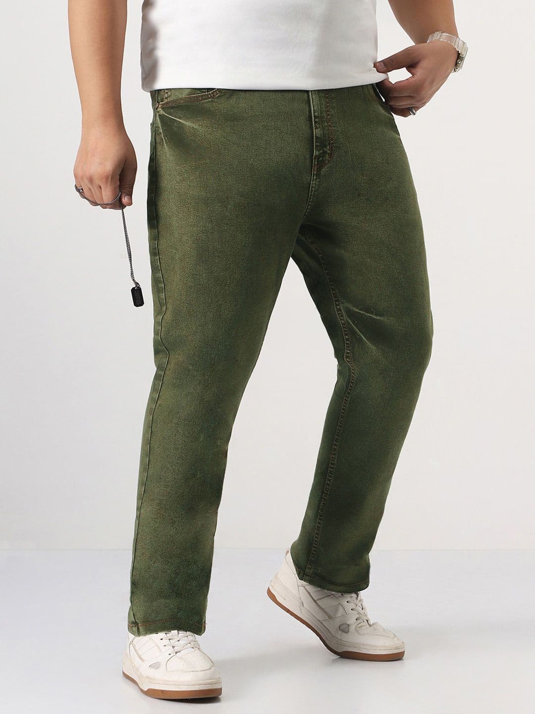 Urbano Plus Men Straight Fit Mid-Rise Heavy Fade Stretchable Washed Jeans - view 1