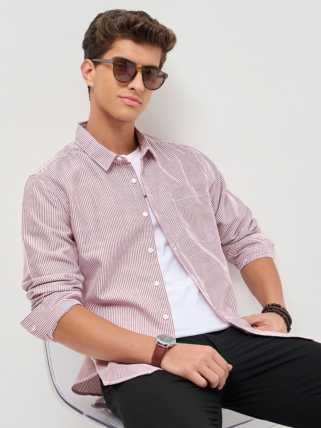 Urbano Fashion Men Striped Full Sleeve Cotton Casual Shirt - view 1