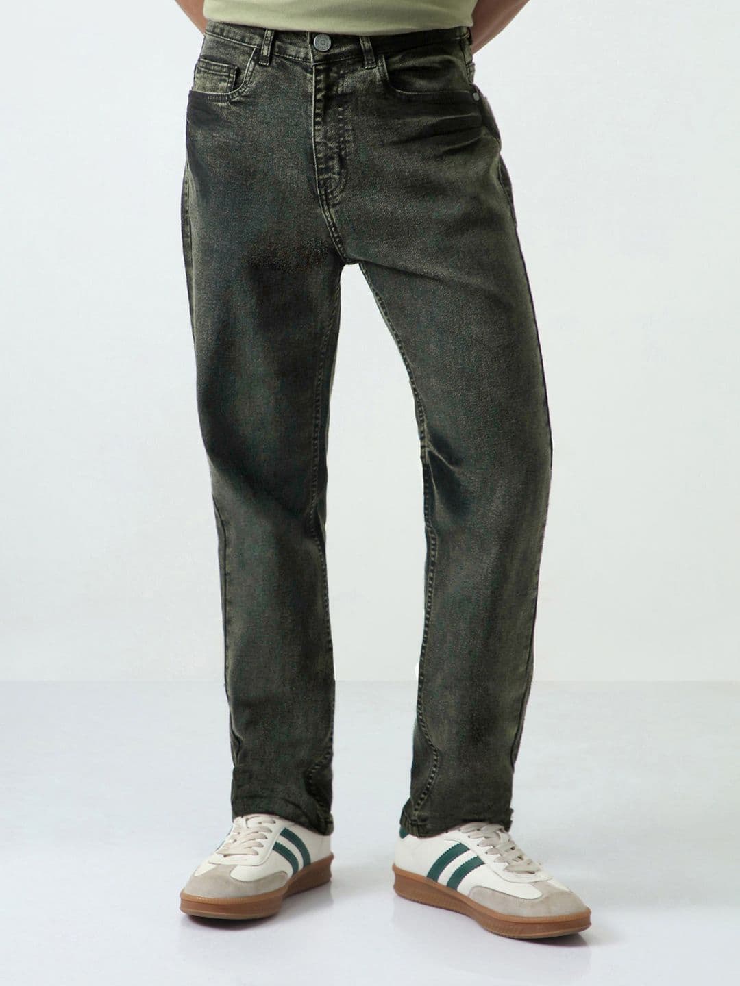 Urbano Fashion Men Straight Fit Mid-Rise Heavy Fade Stretchable Jeans - view 1