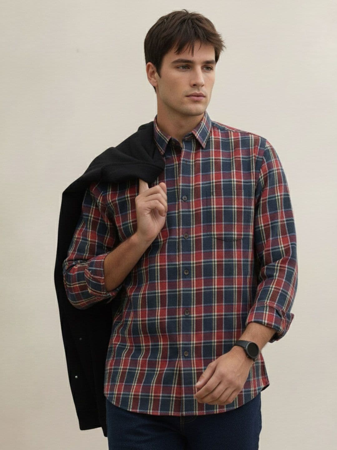 THE SHIRT CODE Pure Cotton Checked Casual Shirt - view 1