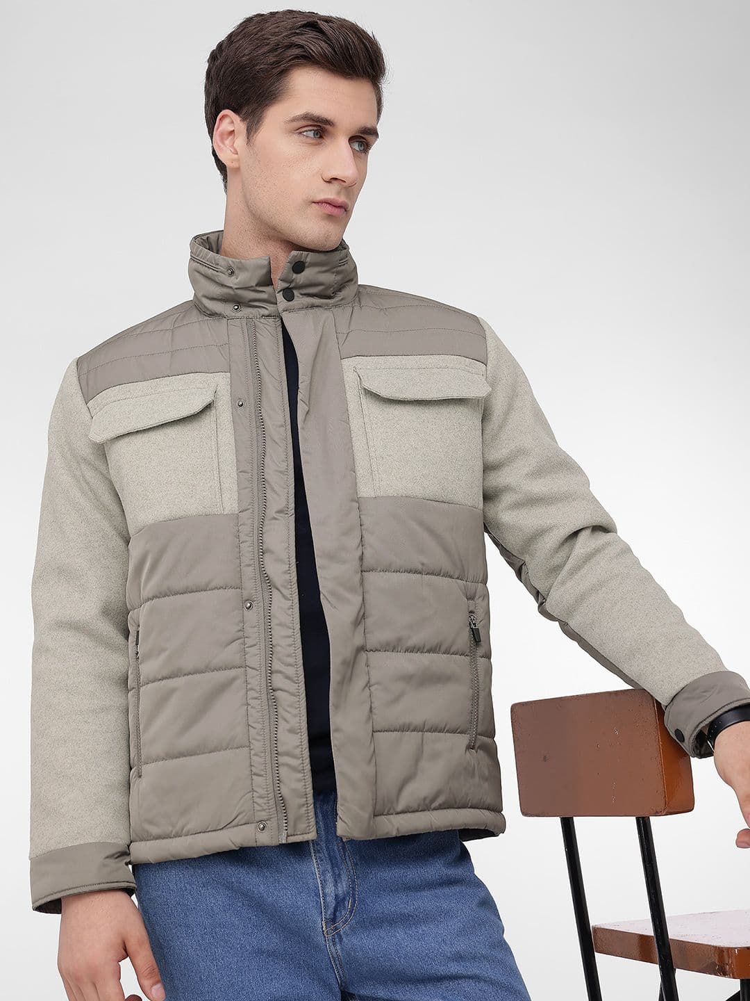French Connection Mock Collar Padded Jacket - view 1