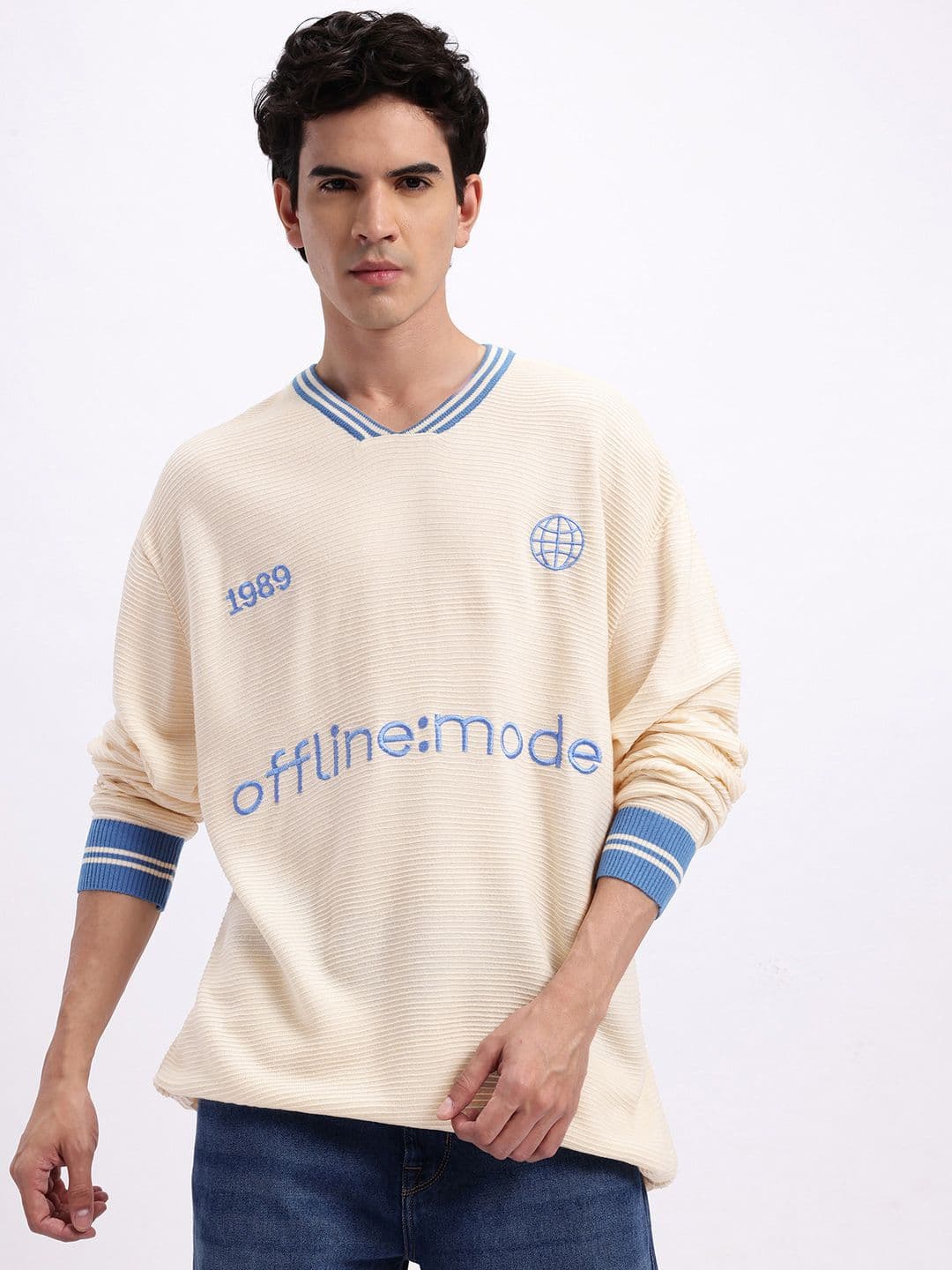 glitchez Typography Self Design Oversized Sweaters - view 1