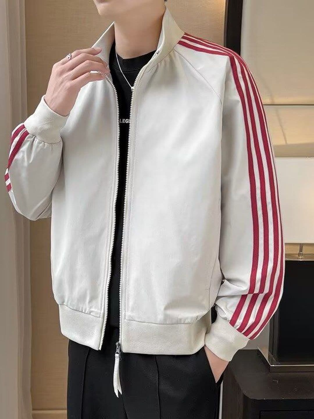 HERE&NOW Men Striped Bomber Jacket - view 1