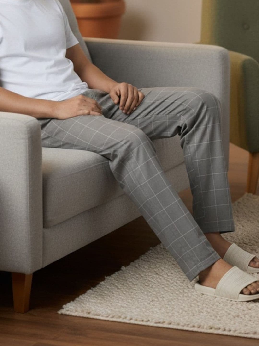 XYXX Men Super Combed Cotton Checkmate Lounge Pants XYPYJM10S - view 1