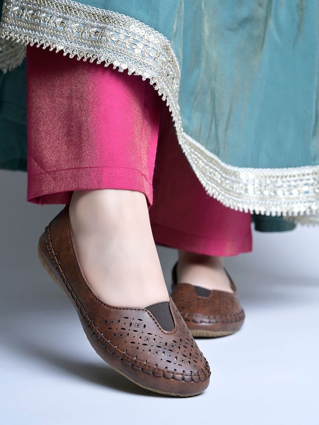 DressBerry Textured Round Toe Slip-On Ballerinas - view 1