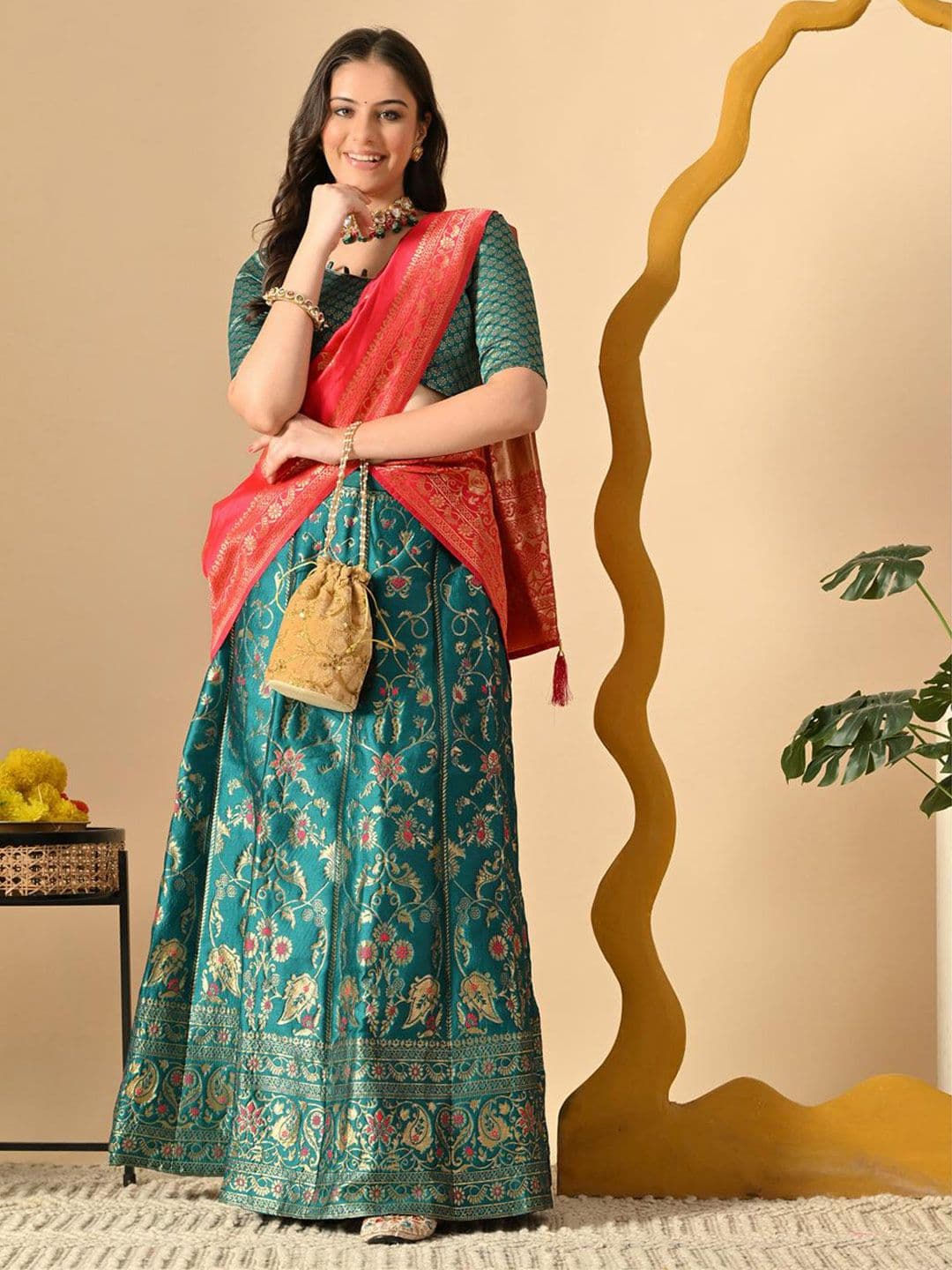 DISHWA FASHION Ready to Wear Lehenga & Blouse With Dupatta - view 1