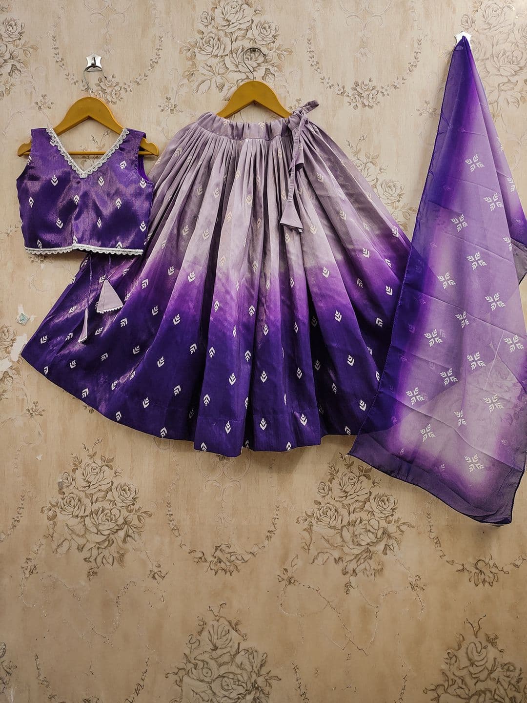 Helene Girls Tie and Dye Ready to Wear Lehenga & Blouse With Dupatta - view 1