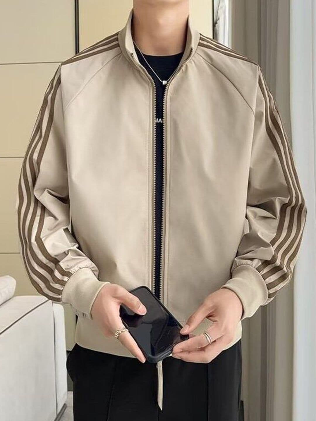 HERE&NOW Men Striped Lightweight Bomber Jacket - view 1