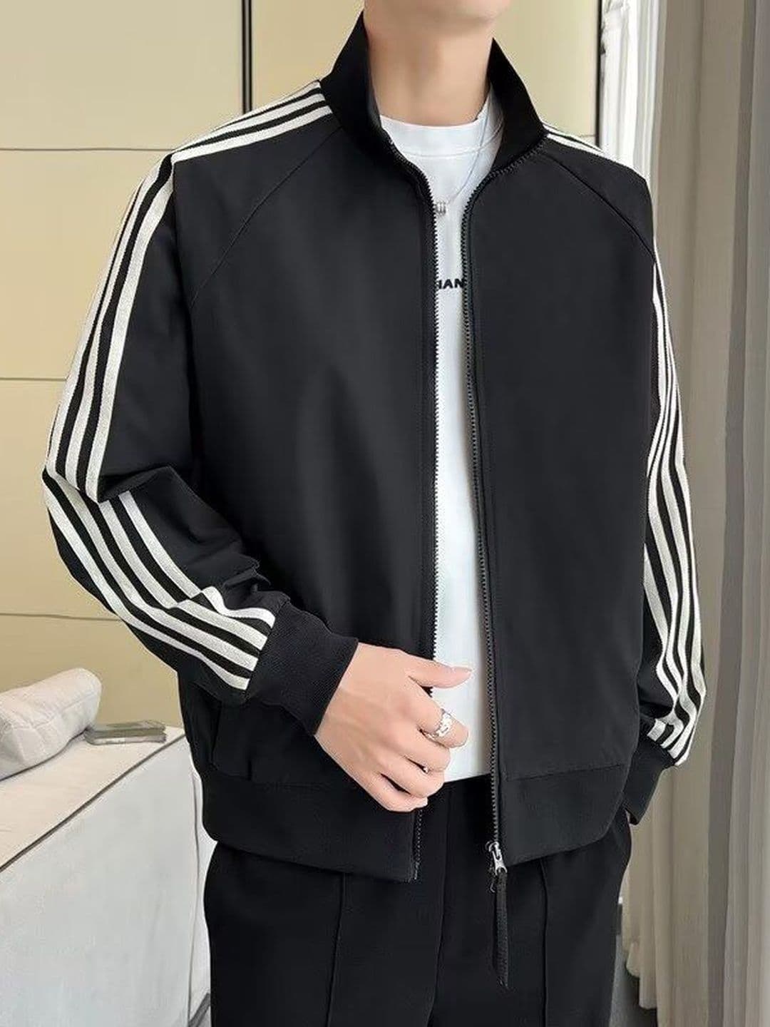 HERE&NOW Men Striped Bomber Jacket - view 1
