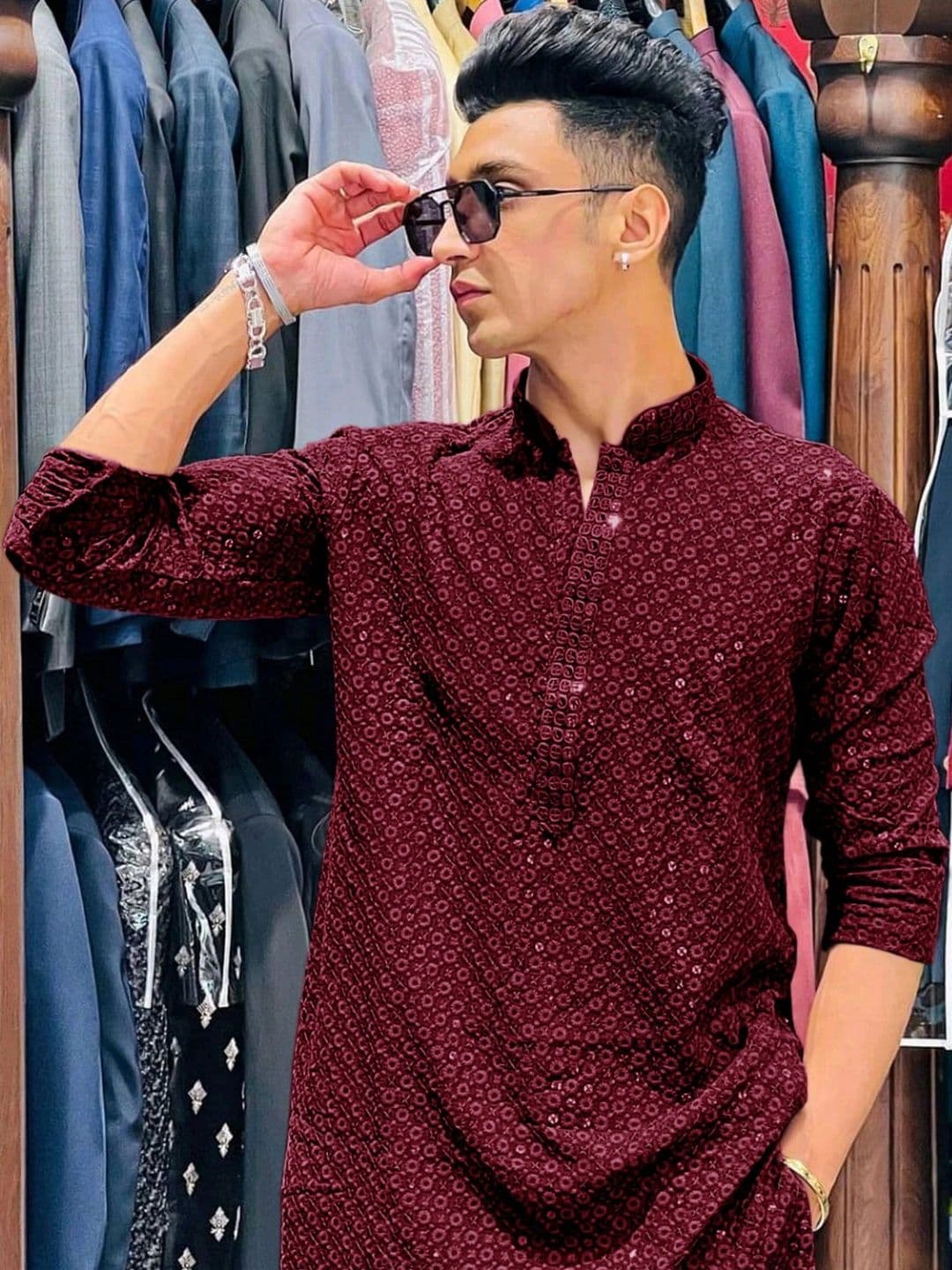 shyam enterprises Men Embroidered Handloom Kurta - view 1