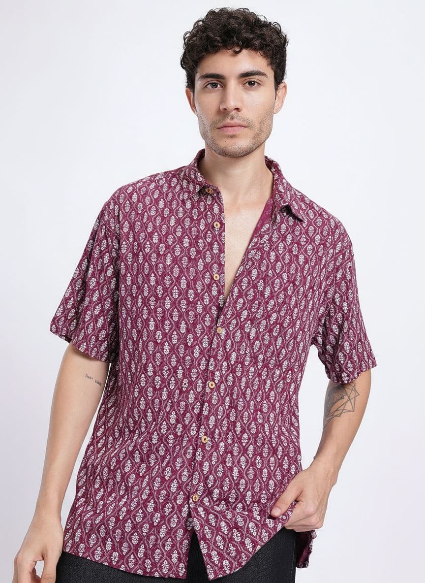 glitchez Ethnic Motifs Printed Drop-Shoulder Sleeves Relaxed Fit Shirt - view 1