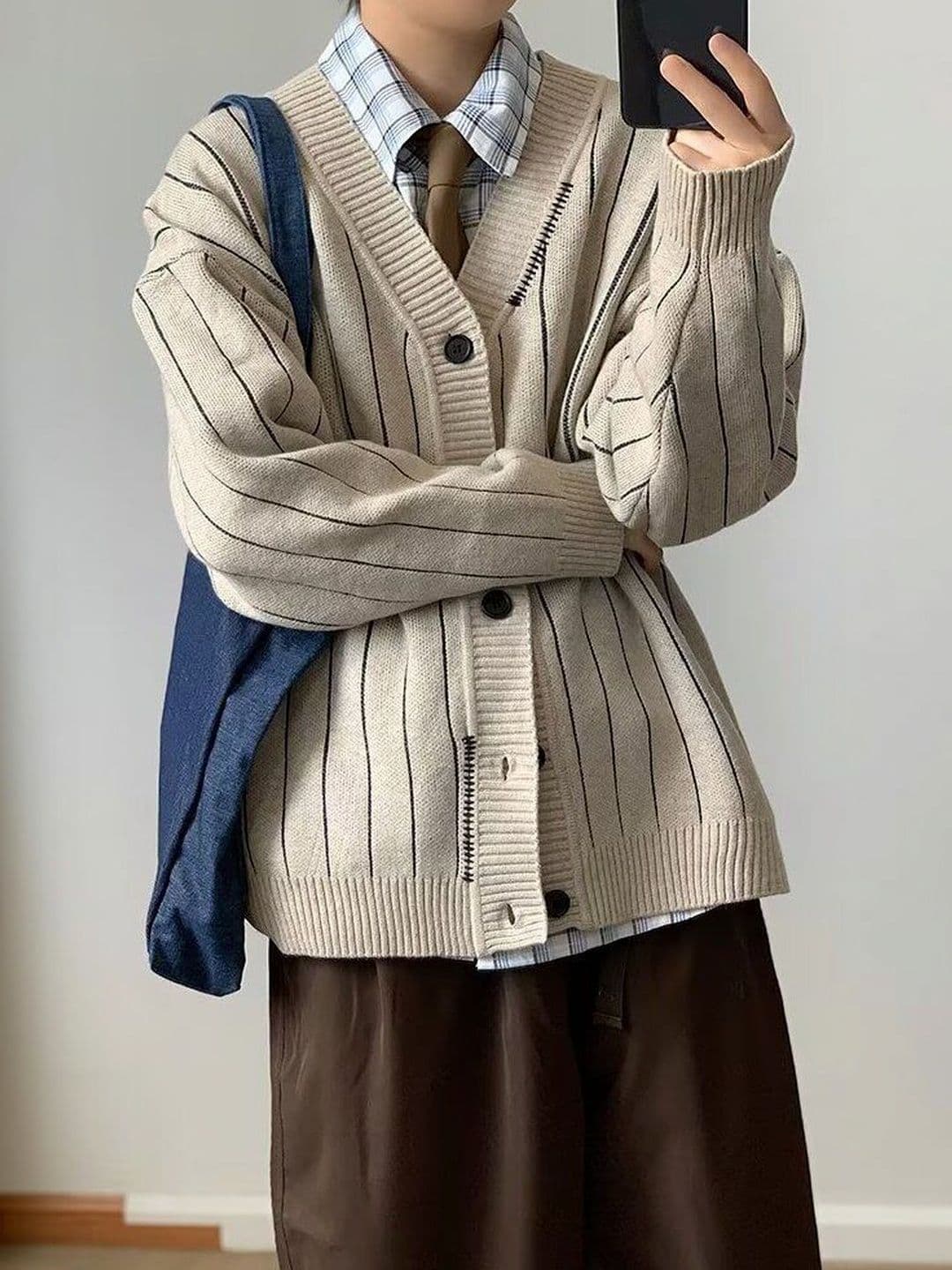 Mast & Harbour Men Striped Acrylic Knitted Jacket - view 1