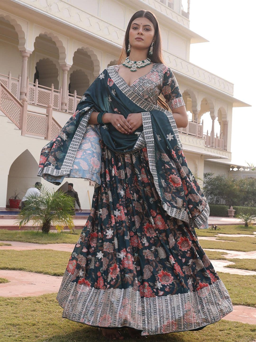 Warthy Ent Embellished Sequinned Ready to Wear Lehenga & Blouse With Dupatta - view 1