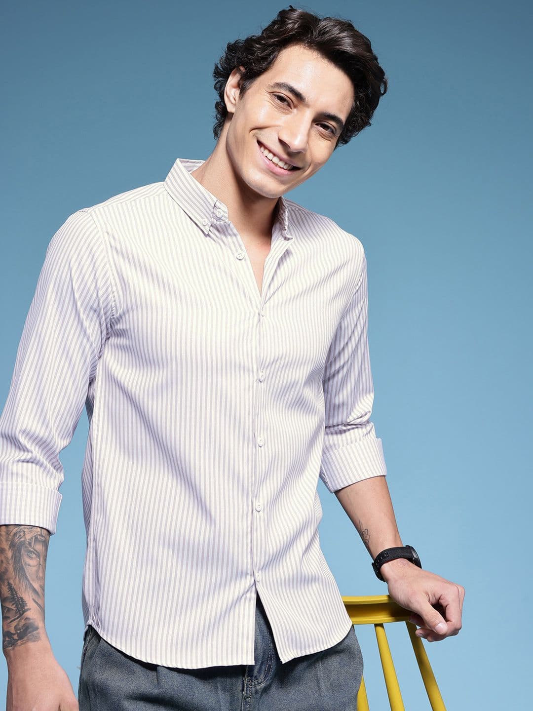 HERE&NOW Slim Fit Striped Casual Shirt - view 1