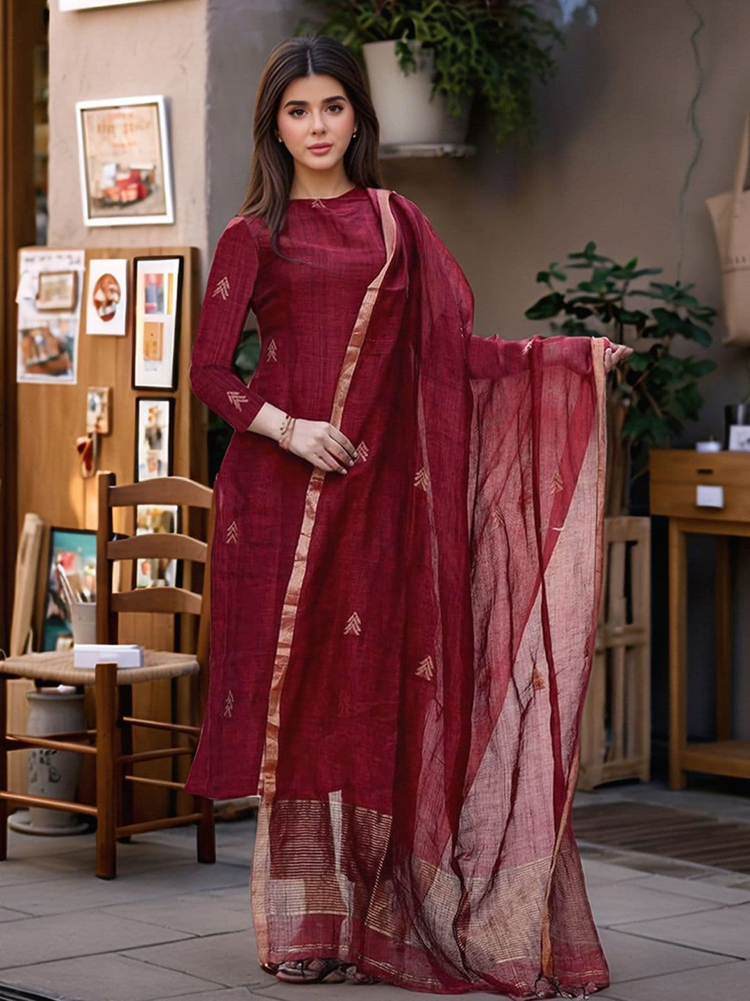 KALINI Women Ethnic Motifs Printed Regular Kurta with Trousers & With Dupatta - view 1