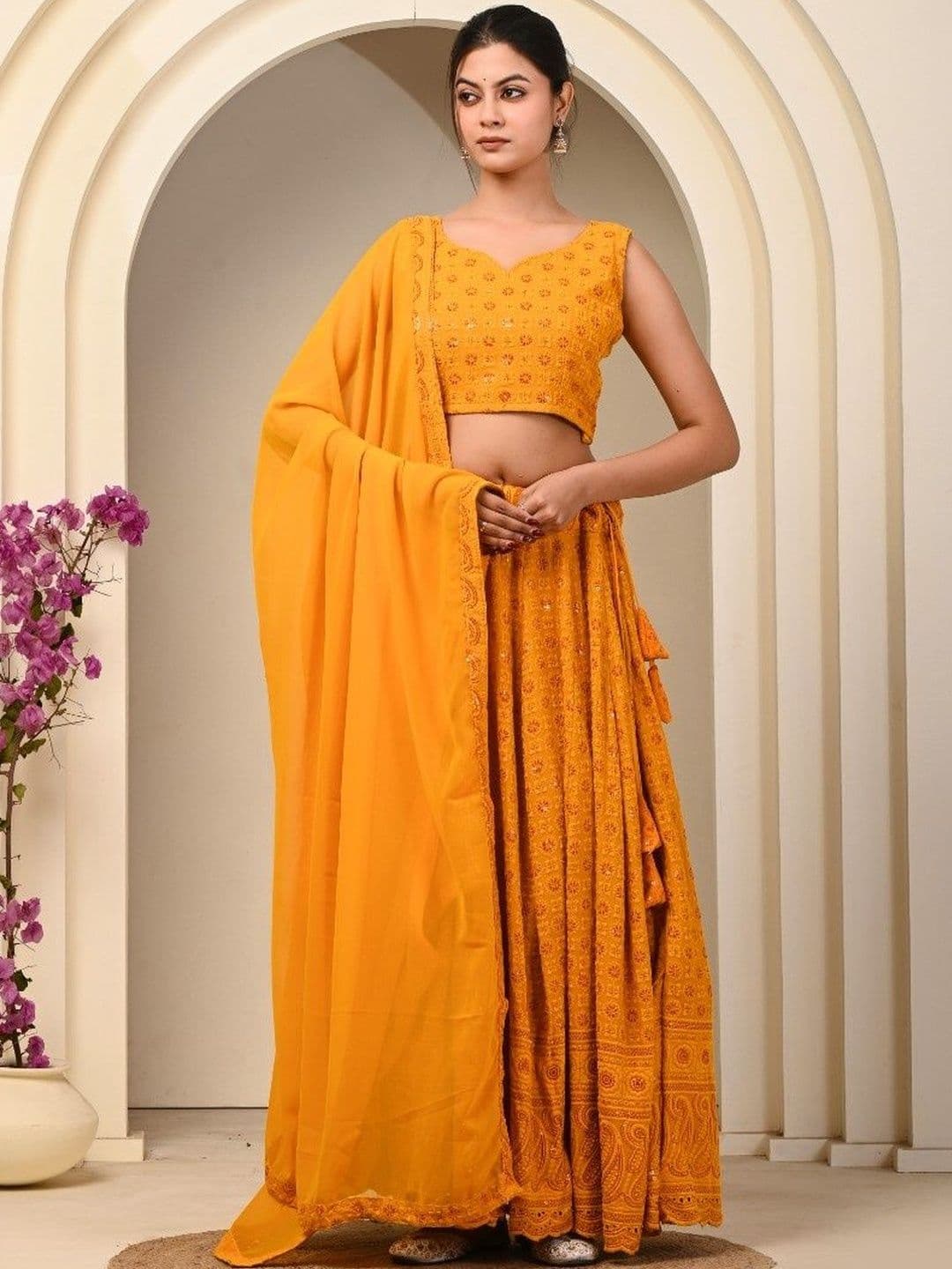 Futra Gabha Embellished Sequinned Ready to Wear Lehenga & Blouse With Dupatta - view 1