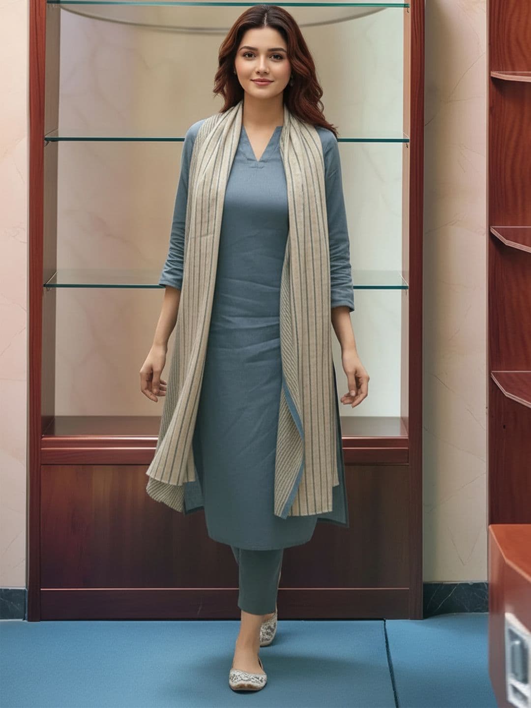 Aaghnya Women Solid Kurta with Palazzo & Dupatta - view 1