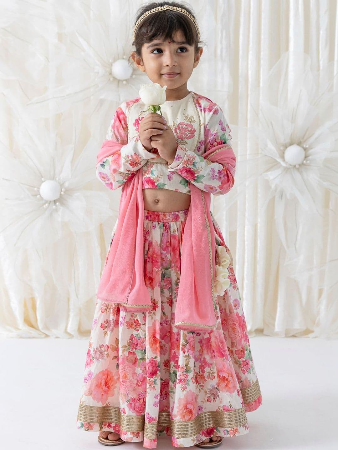 Tiber Taber Gulbahaar Embroidered Lehenga Choli With Dupatta - view 1