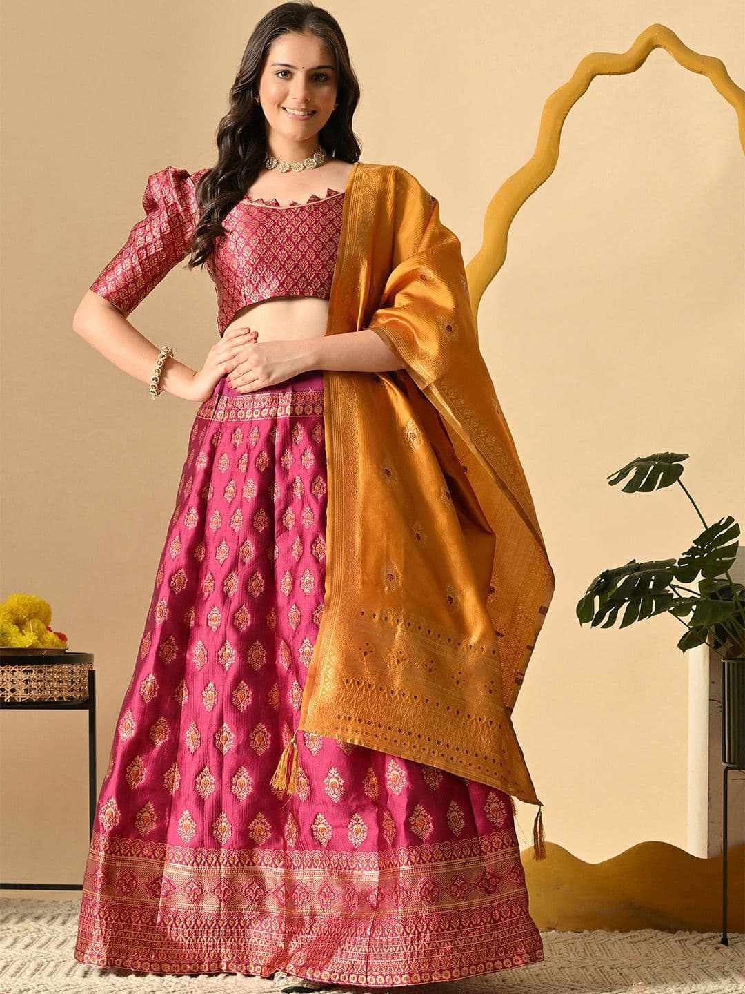 DISHWA FASHION Ready to Wear Lehenga & Blouse With Dupatta - view 1