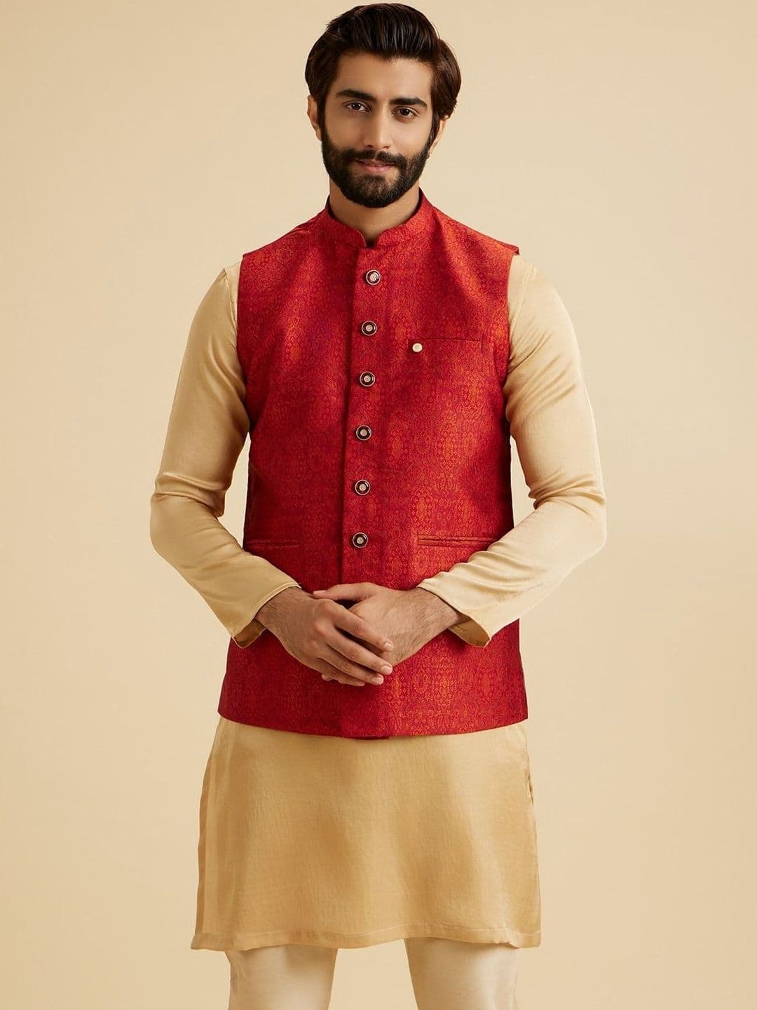 Manyavar Mandarin Collar Nehru Jackets - view 1