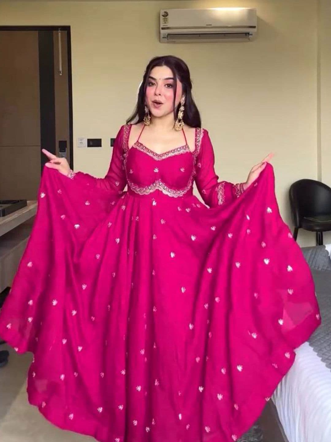 SWORNY FASHION Women Ethnic Motifs Embroidered Empire Kurta with Trousers & With Dupatta - view 1