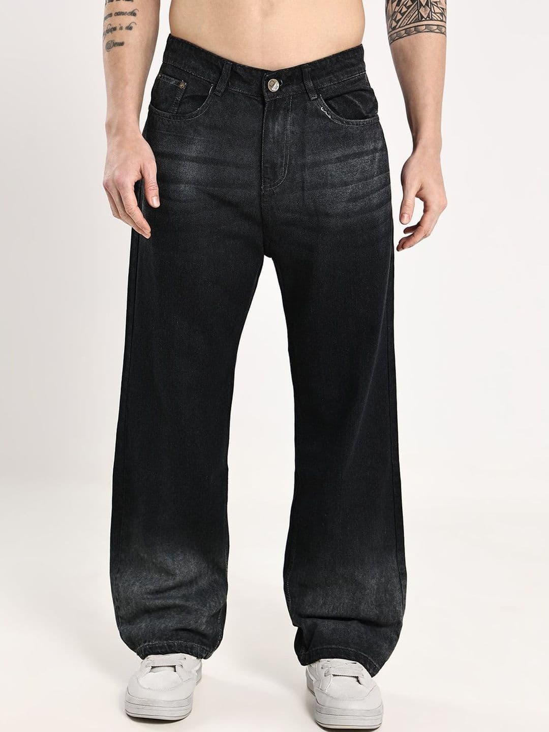 Hence Men Loose Mid-Rise Heavy Fade Jeans - view 1
