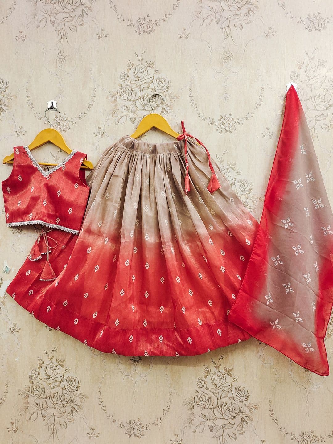 Helene Girls Printed Ready to Wear Lehenga & Blouse With Dupatta - view 1