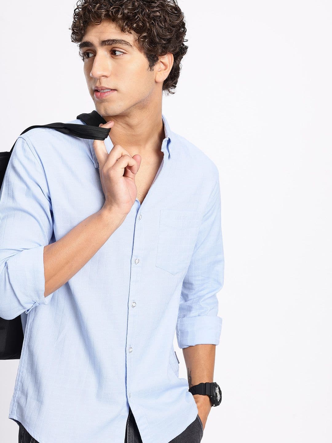 Aeropostale Pure Cotton Self Design Checked Casual Shirt - view 1