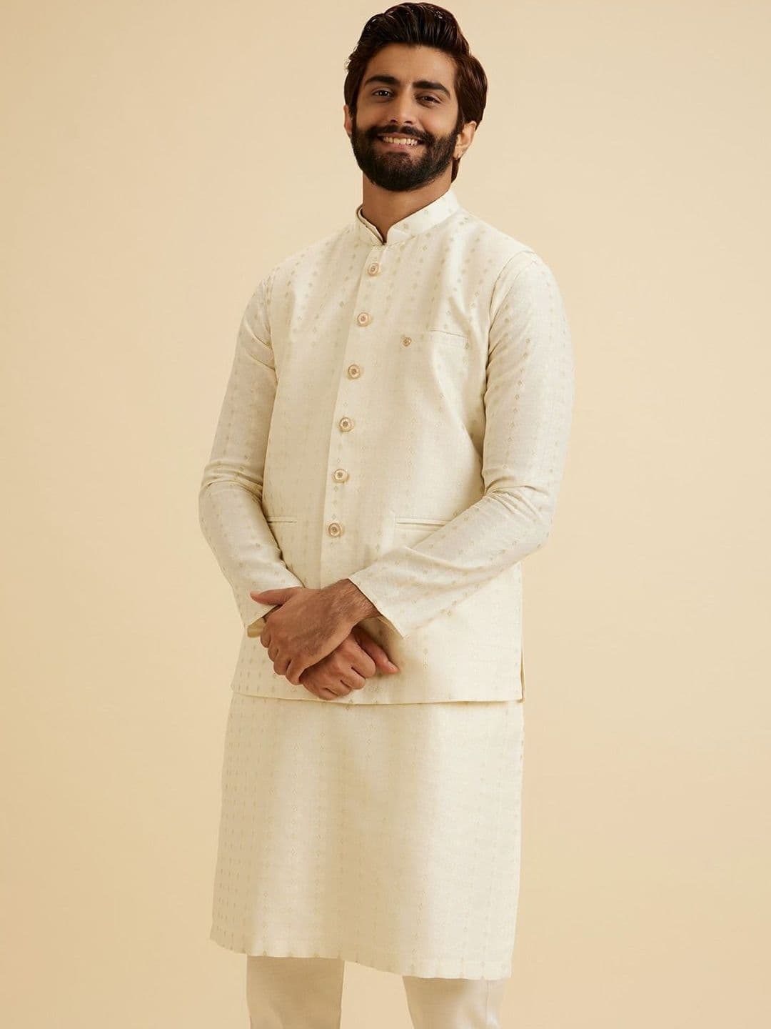 Manyavar Woven Design Nehru Jackets - view 1