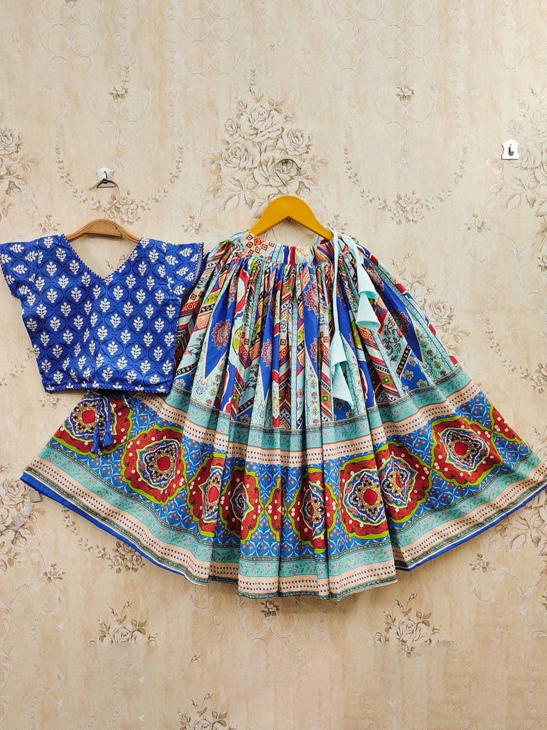 JOVK DESIGN Girls Printed Semi-Stitched Lehenga & - view 1